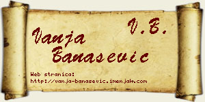 Vanja Banašević vizit kartica